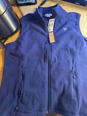 Vineyard Vines Navy Fleece Vest.